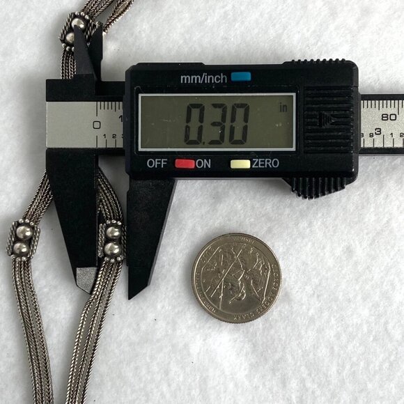 Sterling Silver 925 Green Chrysoprase Multi Strand Foxtail Chain Tassel Necklace - Picture 13 of 16